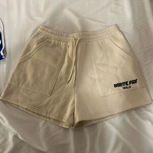 white fox sweat shorts
